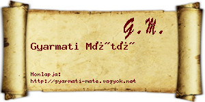 Gyarmati Máté névjegykártya