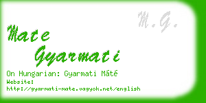 mate gyarmati business card