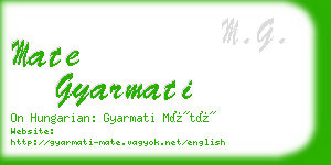 mate gyarmati business card